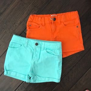 Girls colored denim shorts 2 pair